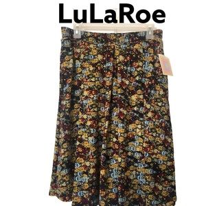 LuLaRoe Floral Madison Skirt With Pockets L NWT